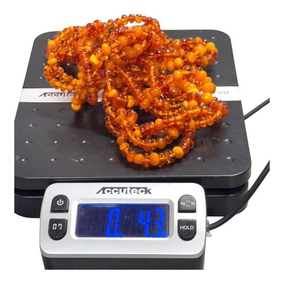 Vintage Baltic Amber Bead Necklace Multi-Strand Twist 30" Screw Clasp 121 grams - Picture 6 of 7